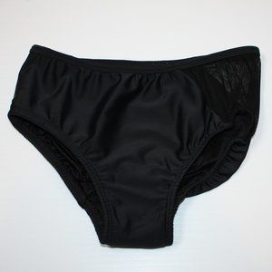 Opra Dancewear Girl's Edge Brief in Sleek Black & Mesh size Child Large